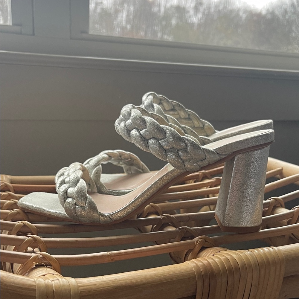 Dolce Vita Silver Braided Heeled Sandals